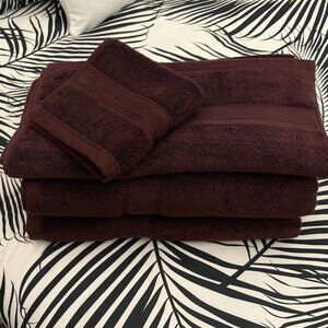 Brand New 100% Pima Cotton Towel Set/Burgundy Color